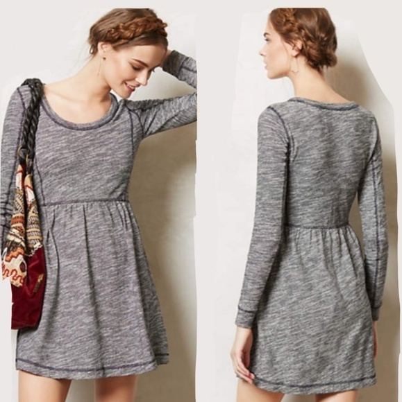 Anthro Saturday Sunday Desna Blue Grey Dress Large - Picture 8 of 8